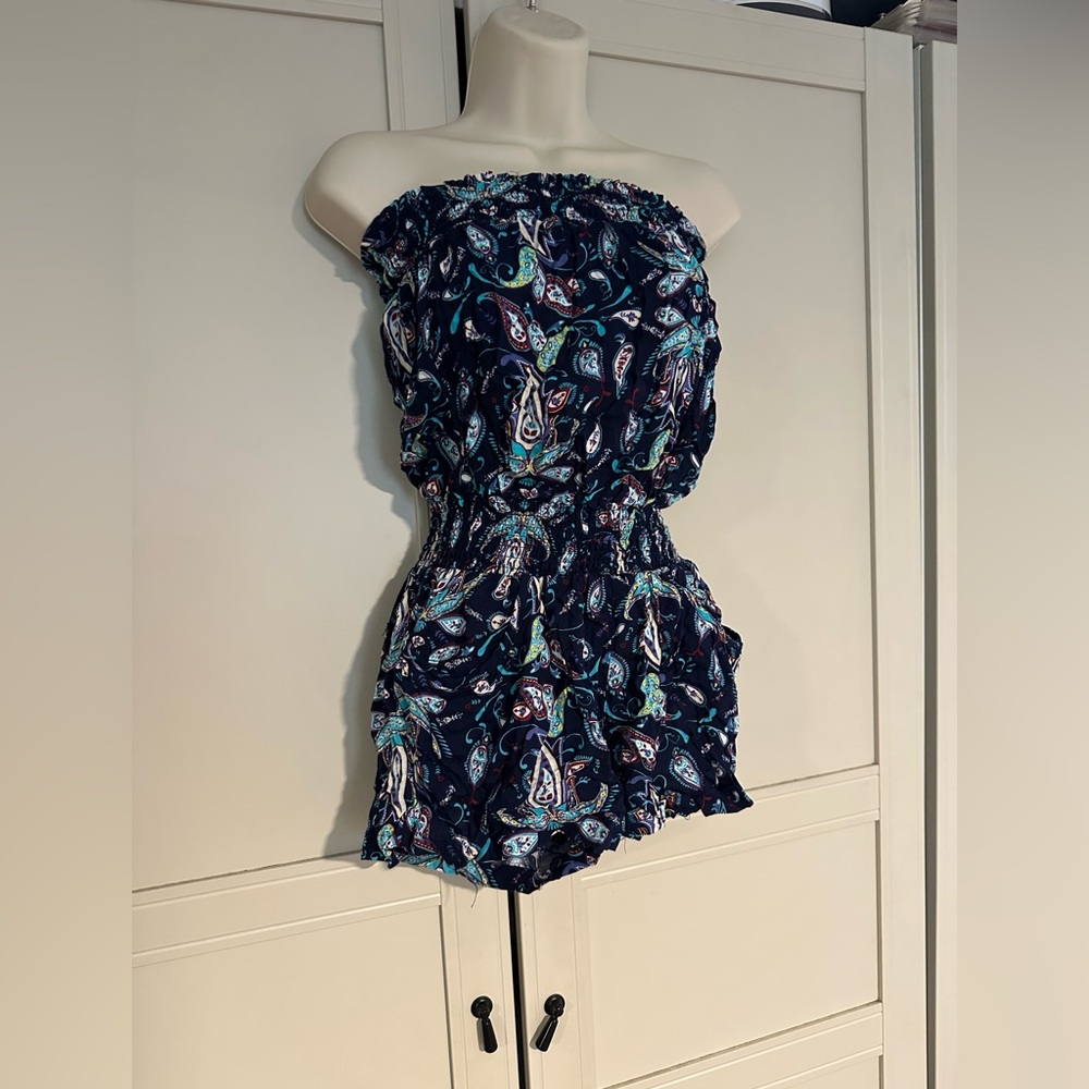 Paisley Strapless Romper